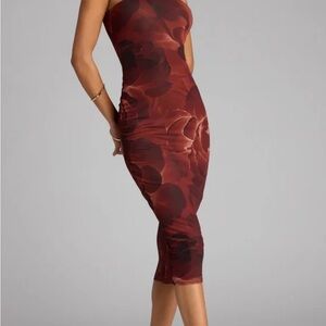 Sleeveless Floral Bodycon Midi Dress